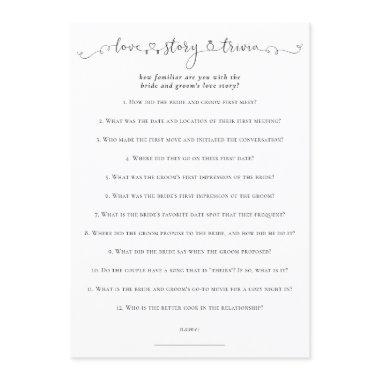 Love Story Trivia  White Game