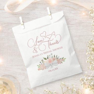 Love & Thanks Bouquet of Pink Roses  Favor Bag