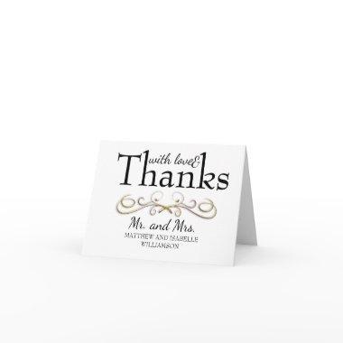 Love & Thanks Gold Flourish Thank You Notes