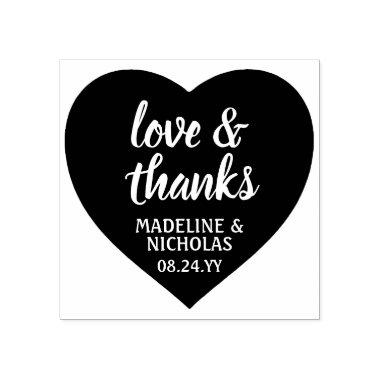Love & Thanks Simple Heart Wedding Thank You Rubber Stamp