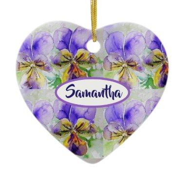 Love You Customized Girls Name Floral Ornament