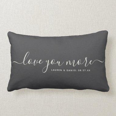 Love you More Custom Name Valentine's Day Newlywed Lumbar Pillow