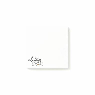 Love You Motivational Quote Black White Typography Post-it Notes