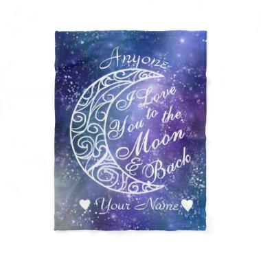 Love You To The Moon and Back Personalized Fleece Blanket