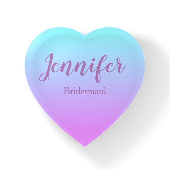 Lovely Bridesmaid Heart Shaped Ombre Paperweight