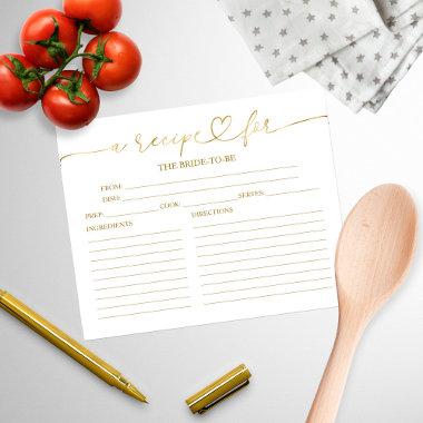 Lovely Calligraphy Bridal Shower Recipe Invitations