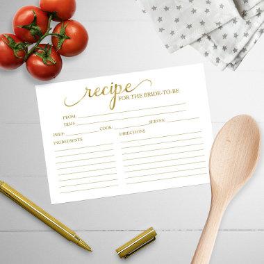 Lovely Calligraphy Bridal Shower Recipe Invitations