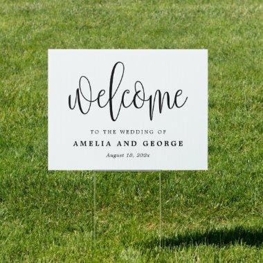 Lovely Calligraphy EDITABLE COLOR Welcome Yard Sign