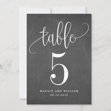 Lovely Calligraphy Table Number Card Chalk