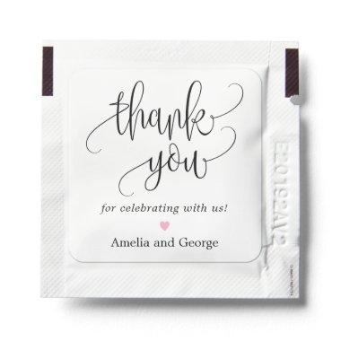 Lovely Calligraphy Thank You Editable Color Hand Sanitizer Packet