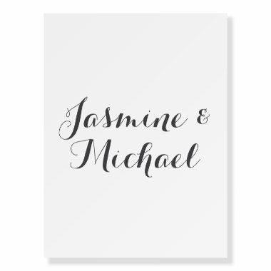 Lovely Chic Calligraphy Couple Names Foam Board