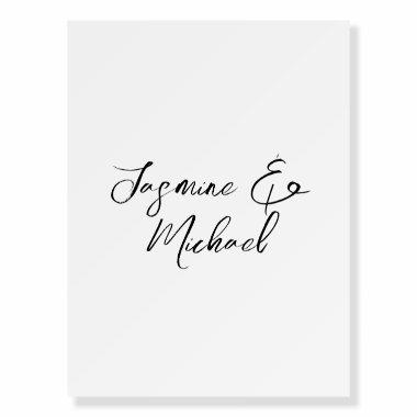 Lovely Chic Calligraphy Names Weddings Foam Board