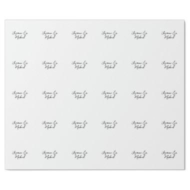 Lovely Chic Calligraphy Names Weddings Wrapping Paper