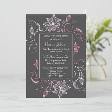 Lovely Floral Bridal Shower Invitations
