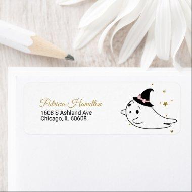 Lovely Ghost Halloween Baby Shower Label