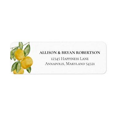 Lovely Lemon Botanical Custom Return Address Label