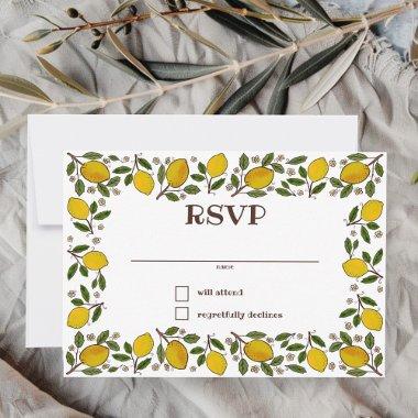 Lovely Lemons CUSTOM BRIDAL SHOWER RSVP Card