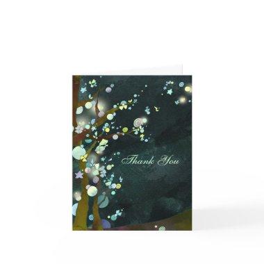 Lovely Night Rustic Dark Green Wedding Thank You