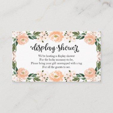 Lovely Peach Floral Baby Shower Display Shower Enclosure Invitations