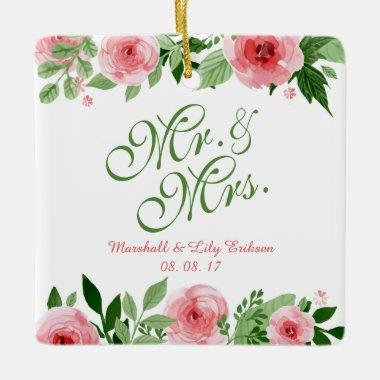 Lovely Personalized Floral Wedding | Ornament