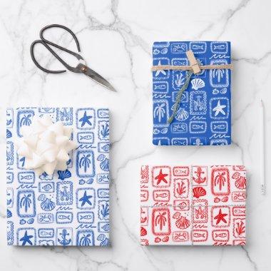 LoveNotes from the Sea Beach Ocean Modern CUSTOM Wrapping Paper Sheets