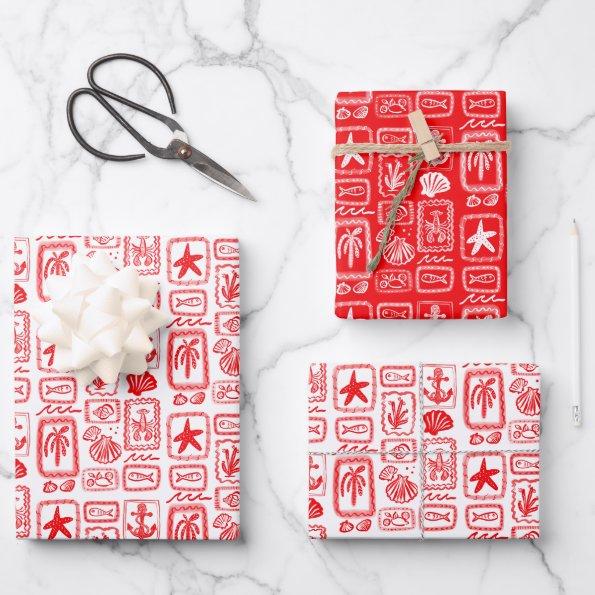 LoveNotes from the Sea Beach Ocean Modern CUSTOM Wrapping Paper Sheets