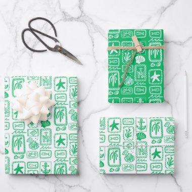 LoveNotes from the Sea Beach Ocean Modern CUSTOM Wrapping Paper Sheets
