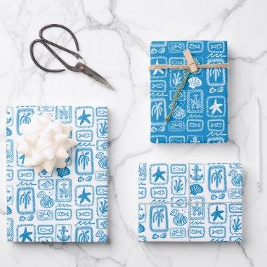 LoveNotes from the Sea Beach Ocean Modern CUSTOM Wrapping Paper Sheets