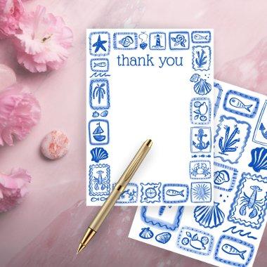 LoveNotes from the Sea Modern Cute  Thank You
