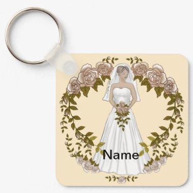 Loving Bride custom name keychain