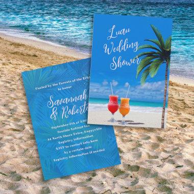 Luau Beach Cocktails Bridal Wedding Shower Invitations