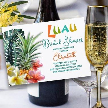 Luau Bridal Shower Pineapples Plumeria Invitations