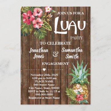 Luau engagement party wedding celebration Invitations