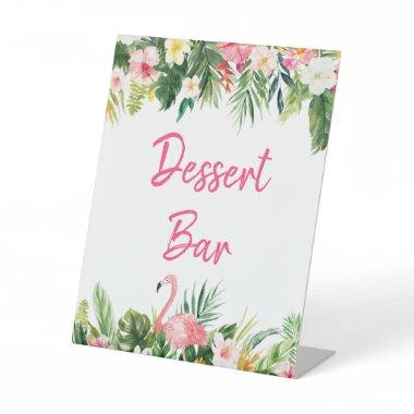 Luau Flamingo Tropical Shower Dessert Bar Sign