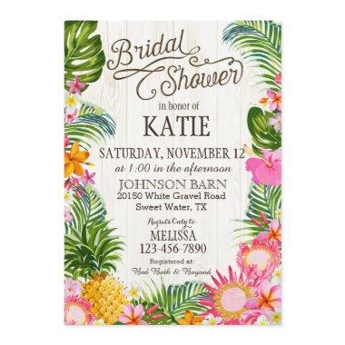 Luau Hawaiian Beach Rustic Bridal Shower Invitations