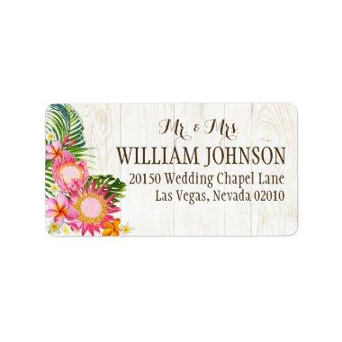 Luau Hawaiian Rustic Beach Wedding Label