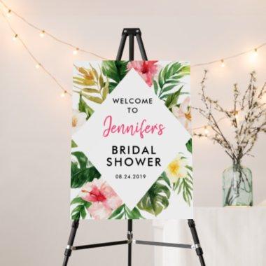 Luau Tropical Leaves Bridal Shower Welcome Foam Board