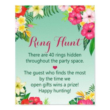 Luau Tropical Ring Hunt Game - Bridal Shower Sign