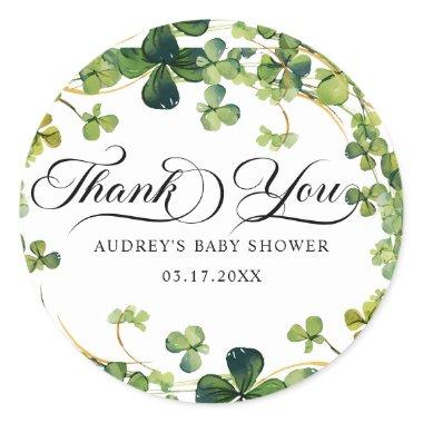 Lucky in Love  Green Shamrock Classic Round Sticker