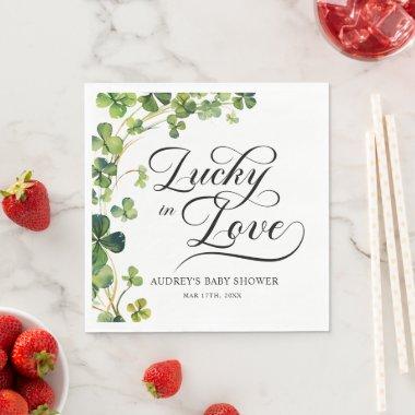 Lucky in Love  Green Shamrock Napkins