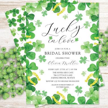 Lucky In Love Bridal Shower Invitations