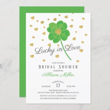 Lucky in Love Clover Bridal Shower Invitations