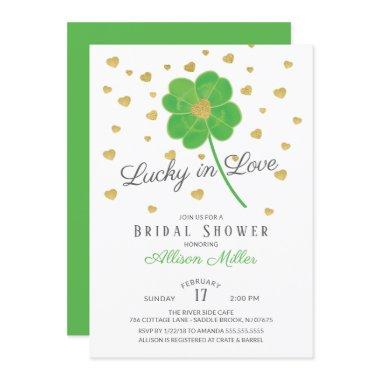 Lucky in Love Clover Bridal Shower Invitations