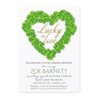 Lucky In Love Clover Bridal Shower Invitations