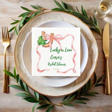 Lucky in love clover leaf bow ribbon  napkins