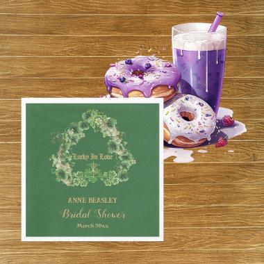 Lucky in Love Shamrock Green Gold  Napkins