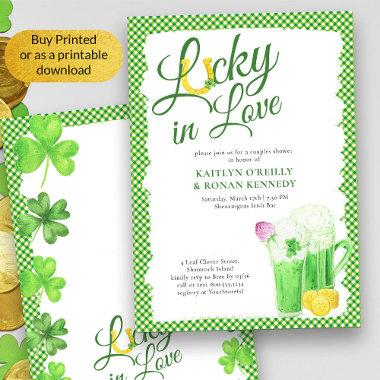 Lucky in Love St Patricks Couples Shower Invitations
