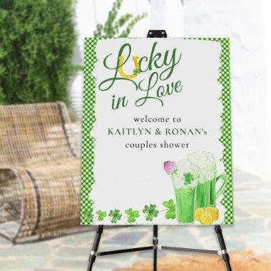 Lucky in Love St Patricks Couples Shower Welcome Foam Board