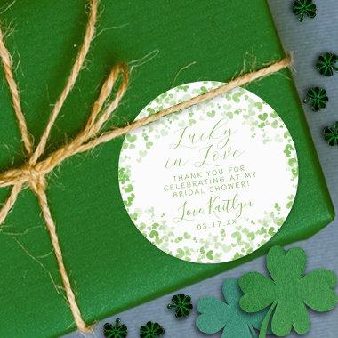 Lucky In Love St. Patrick's Day Bridal Shower Classic Round Sticker