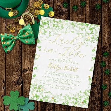 Lucky In Love St. Patrick's Day Bridal Shower Foil Invitations